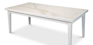 Sarreid Rect. Extension Dining Table - Elegant White Porcelain Top With Beechwood Legs For Stylish Dining White  U149-as08