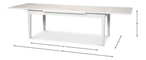 Sarreid Rect. Extension Dining Table - Elegant White Porcelain Top With Beechwood Legs For Stylish Dining White  U149-as08