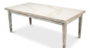 Sarreid Rect. Extension Dining Table - Elegant Grey Oak Finish With Porcelain Top And Sturdy Beechwood Legs Grey  U149-as