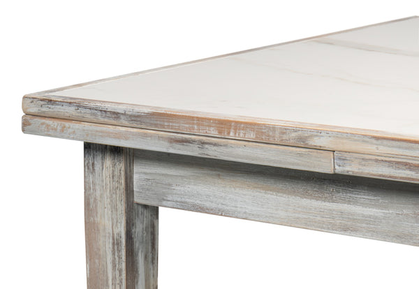Sarreid Rect. Extension Dining Table - Elegant Grey Oak Finish With Porcelain Top And Sturdy Beechwood Legs Grey  U149-as