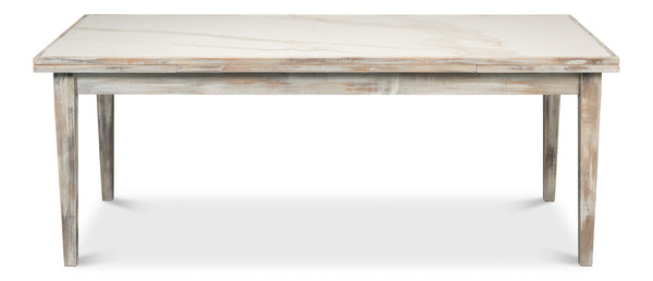 Sarreid Rect. Extension Dining Table - Elegant Grey Oak Finish With Porcelain Top And Sturdy Beechwood Legs Grey  U149-as