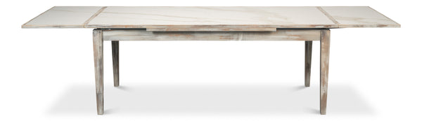 Sarreid Rect. Extension Dining Table - Elegant Grey Oak Finish With Porcelain Top And Sturdy Beechwood Legs Grey  U149-as