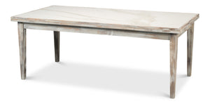 Sarreid Rect. Extension Dining Table - Elegant Grey Oak Finish With Porcelain Top And Sturdy Beechwood Legs Grey  U149-as