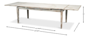 Sarreid Rect. Extension Dining Table - Elegant Grey Oak Finish With Porcelain Top And Sturdy Beechwood Legs Grey  U149-as