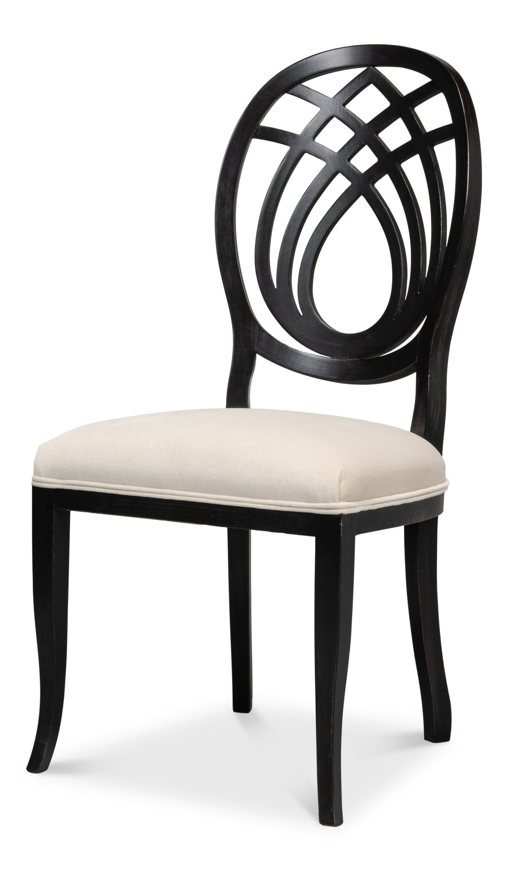 Sarreid Goccia Side Chair Set Of 2 In Nero Organza - Elegant Beechwood Design For Modern Living Spaces Black  U165-03f11