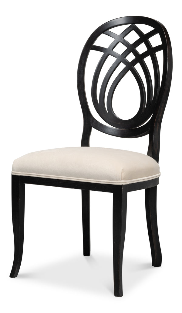 Sarreid Goccia Side Chair Set Of 2 In Nero Organza - Elegant Beechwood Design For Modern Living Spaces Black  U165-03f11