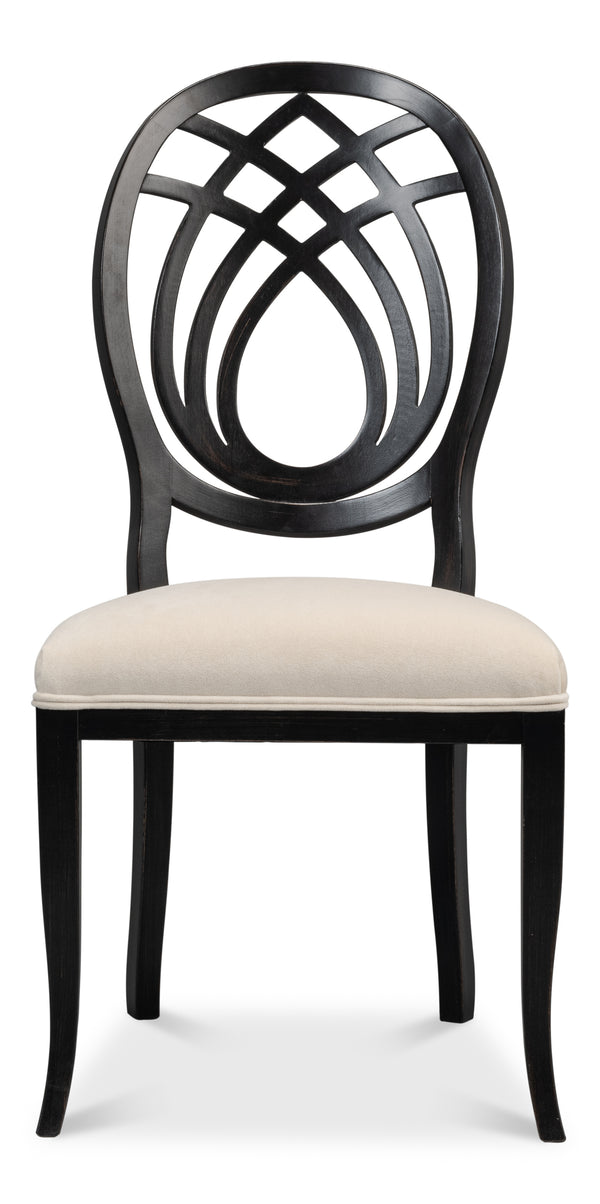 Sarreid Goccia Side Chair Set Of 2 In Nero Organza - Elegant Beechwood Design For Modern Living Spaces Black  U165-03f11