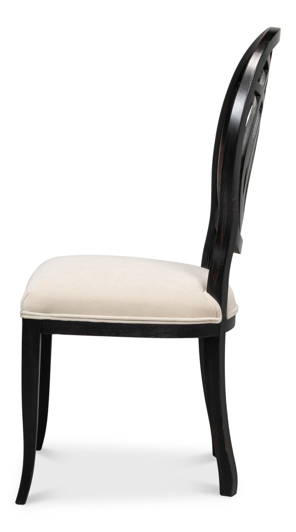 Sarreid Goccia Side Chair Set Of 2 In Nero Organza - Elegant Beechwood Design For Modern Living Spaces Black  U165-03f11