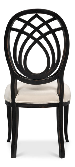 Sarreid Goccia Side Chair Set Of 2 In Nero Organza - Elegant Beechwood Design For Modern Living Spaces Black  U165-03f11