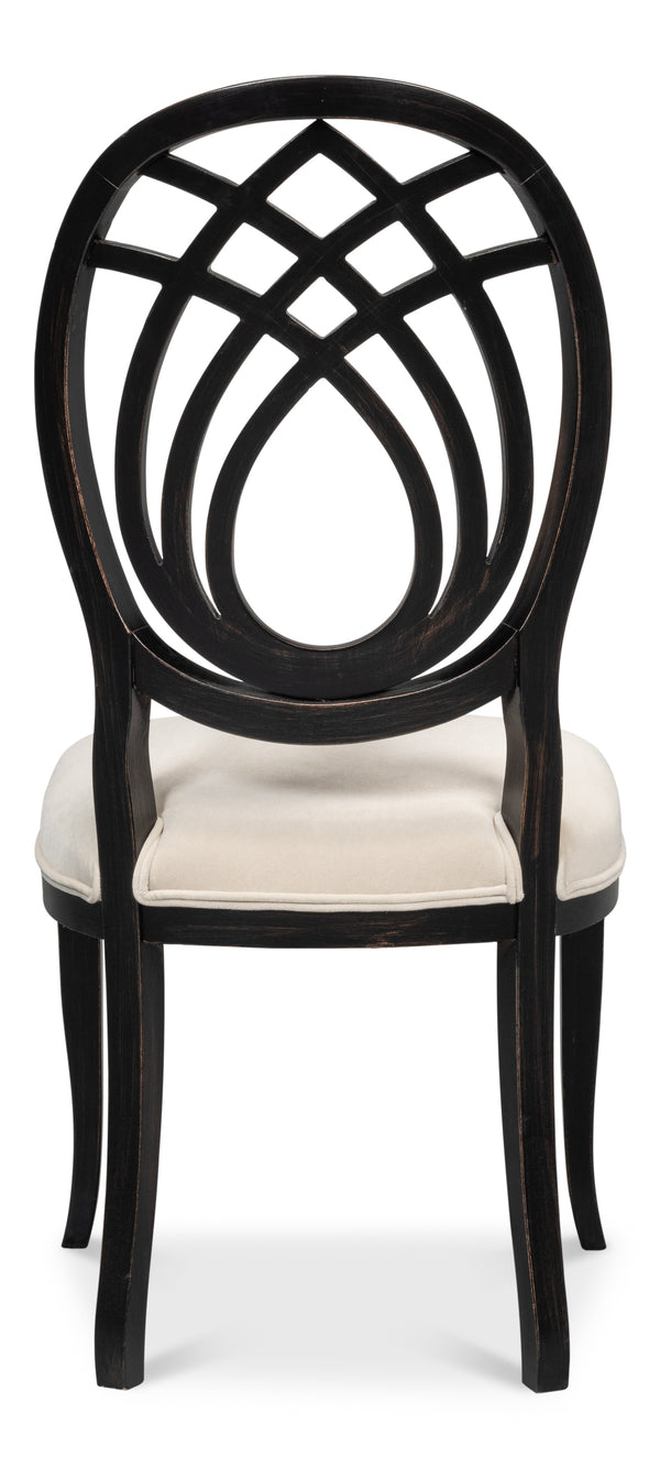 Sarreid Goccia Side Chair Set Of 2 In Nero Organza - Elegant Beechwood Design For Modern Living Spaces Black  U165-03f11