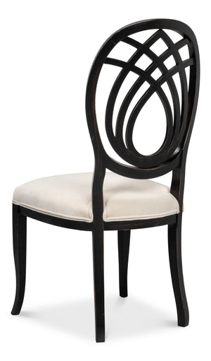Sarreid Goccia Side Chair Set Of 2 In Nero Organza - Elegant Beechwood Design For Modern Living Spaces Black  U165-03f11