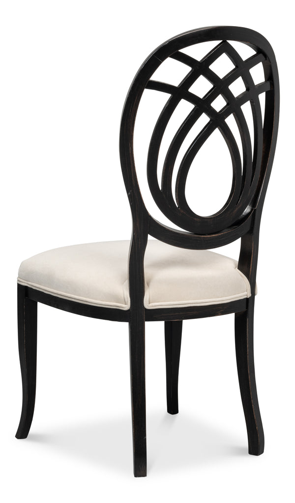 Sarreid Goccia Side Chair Set Of 2 In Nero Organza - Elegant Beechwood Design For Modern Living Spaces Black  U165-03f11