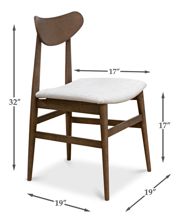 Sarreid Mid-century Side Chair Driftwood Oatmeal - Stylish Beechwood Design, Set Of 2 For Modern Homes Brown  U175-07f46