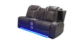 Orion Raf Console Loveseat with Power Footrest & Hr Black