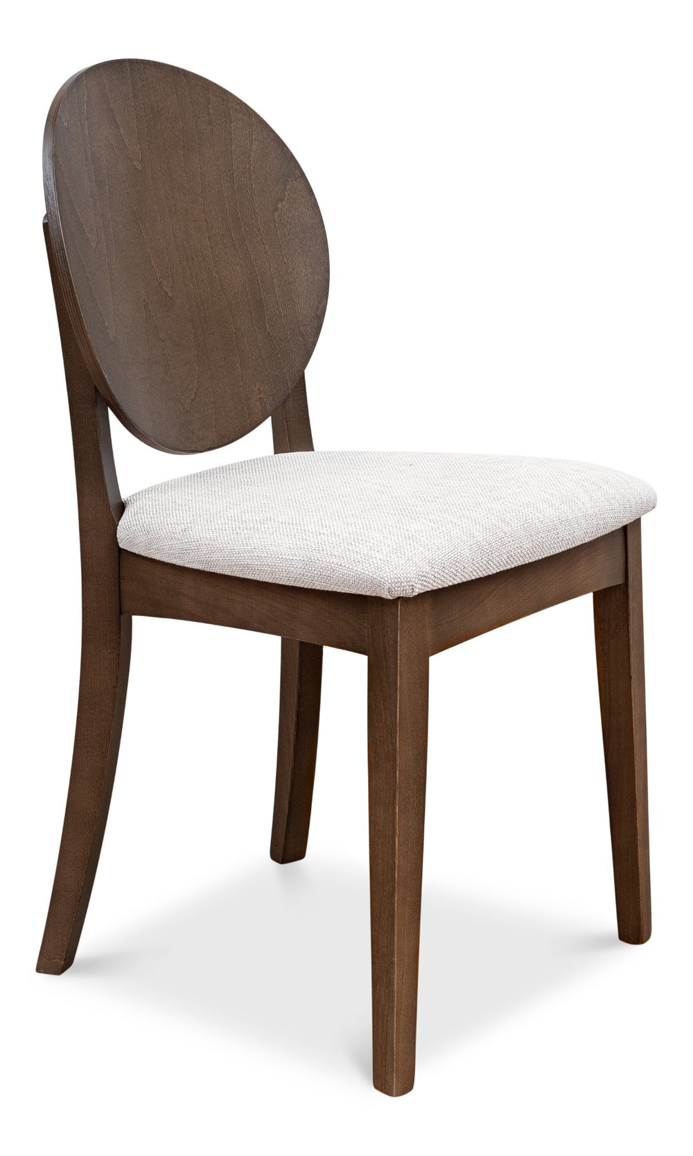 Sarreid Round Back Side Chair Set Of 2 - Stylish Driftwood Finish With Comfortable Oatmeal Upholstery Brown  U179-07f46