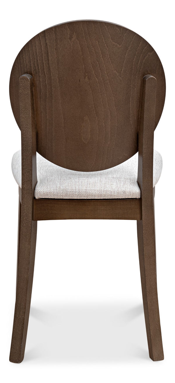 Sarreid Round Back Side Chair Set Of 2 - Stylish Driftwood Finish With Comfortable Oatmeal Upholstery Brown  U179-07f46