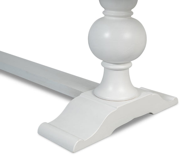 Sarreid Rectangular Dining Table Cortina - Stunning White Calacatta Porcelain With Elegant Tulip Wood Base White  U188-as08