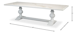 Sarreid Rectangular Dining Table - Elegant Grey Oak Base With Calacatta Porcelain Top For Modern Dining Grey  U188-as