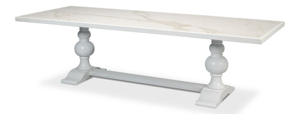 Sarreid Rectangular Dining Table - Elegant Grey Oak Base With Calacatta Porcelain Top For Modern Dining Grey  U188-as