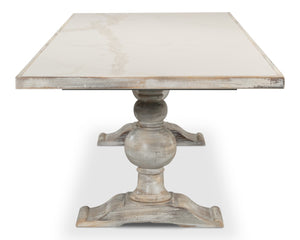 Sarreid Rectangular Dining Table - Elegant Grey Oak Base With Calacatta Porcelain Top For Modern Dining Grey  U188-as