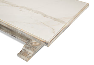 Sarreid Rectangular Dining Table - Elegant Grey Oak Base With Calacatta Porcelain Top For Modern Dining Grey  U188-as