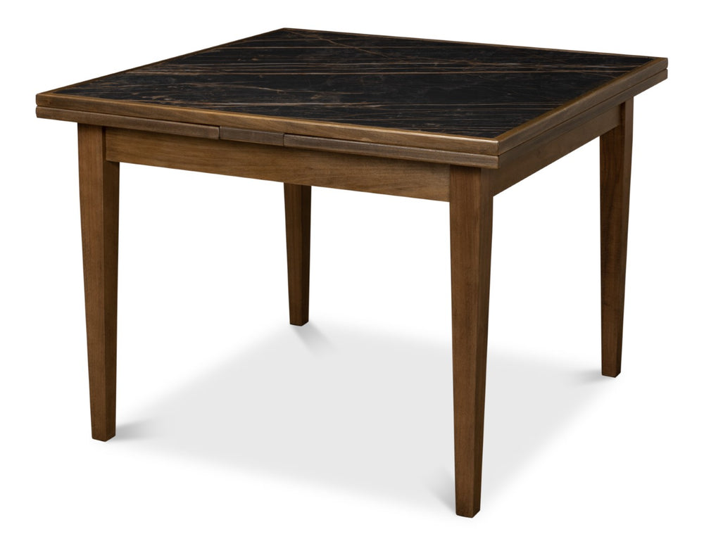 Sarreid Paolino Table - Elegant Driftwood Design With Noir Gloss Porcelain Top & Beechwood Legs For Style Black  U204-as
