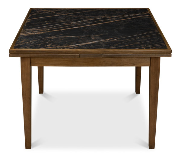 Sarreid Paolino Table - Elegant Driftwood Design With Noir Gloss Porcelain Top & Beechwood Legs For Style Black  U204-as