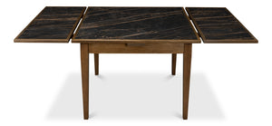 Sarreid Paolino Table - Elegant Driftwood Design With Noir Gloss Porcelain Top & Beechwood Legs For Style Black  U204-as