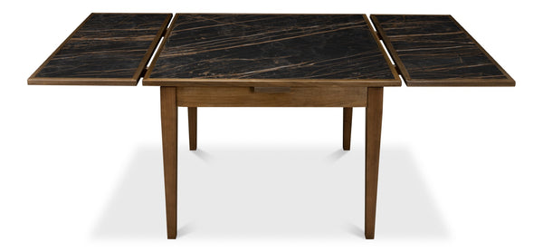 Sarreid Paolino Table - Elegant Driftwood Design With Noir Gloss Porcelain Top & Beechwood Legs For Style Black  U204-as