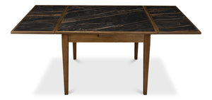 Sarreid Paolino Table - Elegant Driftwood Design With Noir Gloss Porcelain Top & Beechwood Legs For Style Black  U204-as