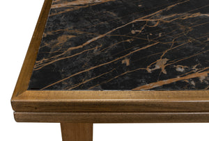 Sarreid Paolino Table - Elegant Driftwood Design With Noir Gloss Porcelain Top & Beechwood Legs For Style Black  U204-as