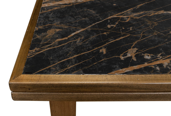 Sarreid Paolino Table - Elegant Driftwood Design With Noir Gloss Porcelain Top & Beechwood Legs For Style Black  U204-as
