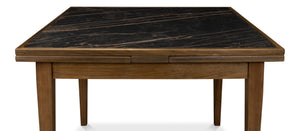Sarreid Paolino Table - Elegant Driftwood Design With Noir Gloss Porcelain Top & Beechwood Legs For Style Black  U204-as