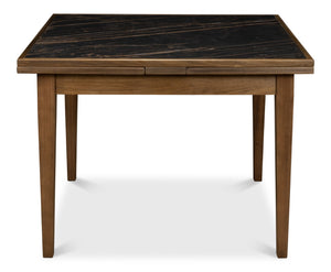 Sarreid Paolino Table - Elegant Driftwood Design With Noir Gloss Porcelain Top & Beechwood Legs For Style Black  U204-as
