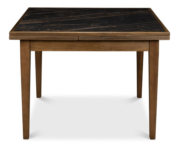 Sarreid Paolino Table - Elegant Driftwood Design With Noir Gloss Porcelain Top & Beechwood Legs For Style Black  U204-as