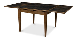 Sarreid Paolino Table - Elegant Driftwood Design With Noir Gloss Porcelain Top & Beechwood Legs For Style Black  U204-as