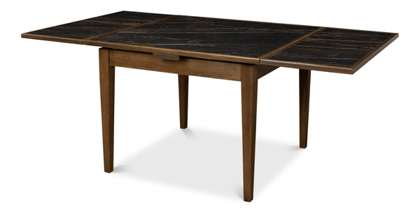 Sarreid Paolino Table - Elegant Driftwood Design With Noir Gloss Porcelain Top & Beechwood Legs For Style Black  U204-as