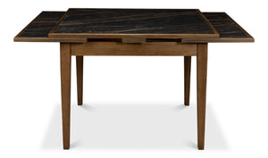 Sarreid Paolino Table - Elegant Driftwood Design With Noir Gloss Porcelain Top & Beechwood Legs For Style Black  U204-as
