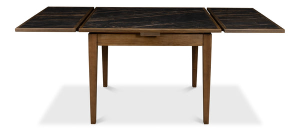 Sarreid Paolino Table - Elegant Driftwood Design With Noir Gloss Porcelain Top & Beechwood Legs For Style Black  U204-as