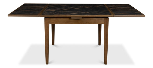 Sarreid Paolino Table - Elegant Driftwood Design With Noir Gloss Porcelain Top & Beechwood Legs For Style Black  U204-as