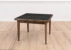 Sarreid Paolino Table - Elegant Driftwood Design With Noir Gloss Porcelain Top & Beechwood Legs For Style Black  U204-as