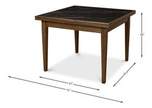 Sarreid Paolino Table - Elegant Driftwood Design With Noir Gloss Porcelain Top & Beechwood Legs For Style Black  U204-as