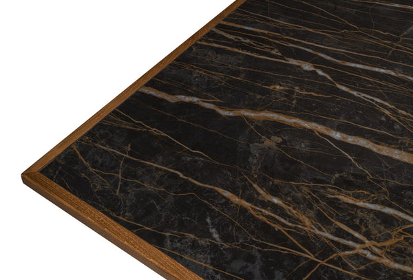 Sarreid Butterfly Dining Table - Elegant Driftwood Design With Noir Gloss Porcelain & Beechwood Legs Beige  U205-as