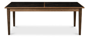 Sarreid Butterfly Dining Table - Elegant Driftwood Design With Noir Gloss Porcelain & Beechwood Legs Beige  U205-as