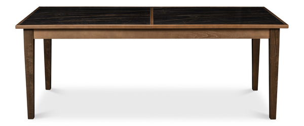 Sarreid Butterfly Dining Table - Elegant Driftwood Design With Noir Gloss Porcelain & Beechwood Legs Beige  U205-as