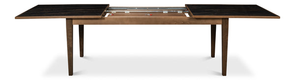 Sarreid Butterfly Dining Table - Elegant Driftwood Design With Noir Gloss Porcelain & Beechwood Legs Beige  U205-as