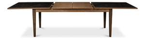 Sarreid Butterfly Dining Table - Elegant Driftwood Design With Noir Gloss Porcelain & Beechwood Legs Beige  U205-as