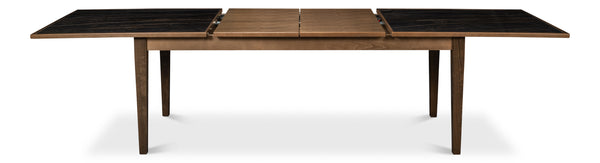 Sarreid Butterfly Dining Table - Elegant Driftwood Design With Noir Gloss Porcelain & Beechwood Legs Beige  U205-as