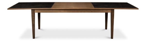 Sarreid Butterfly Dining Table - Elegant Driftwood Design With Noir Gloss Porcelain & Beechwood Legs Beige  U205-as