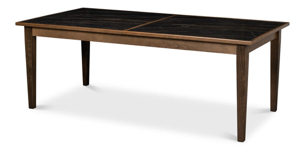 Sarreid Butterfly Dining Table - Elegant Driftwood Design With Noir Gloss Porcelain & Beechwood Legs Beige  U205-as